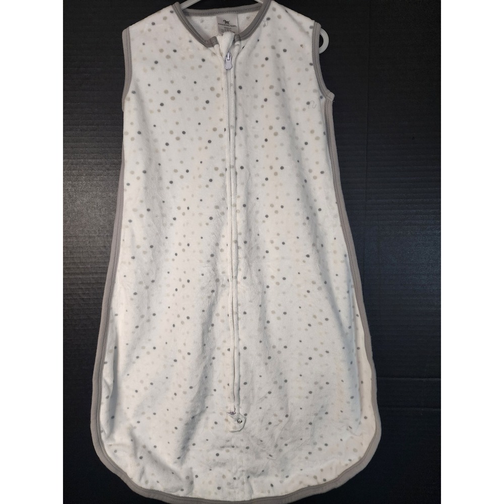 Amazing Baby Fleece Wearable Blanket Sleep Sack Gray Polka Dot 6-12M Medium